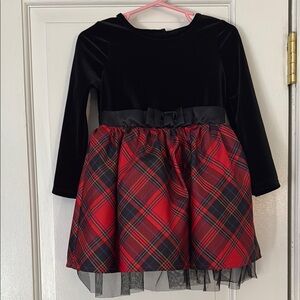 Cat & Jack Black and Red Plaid Kids Dress
